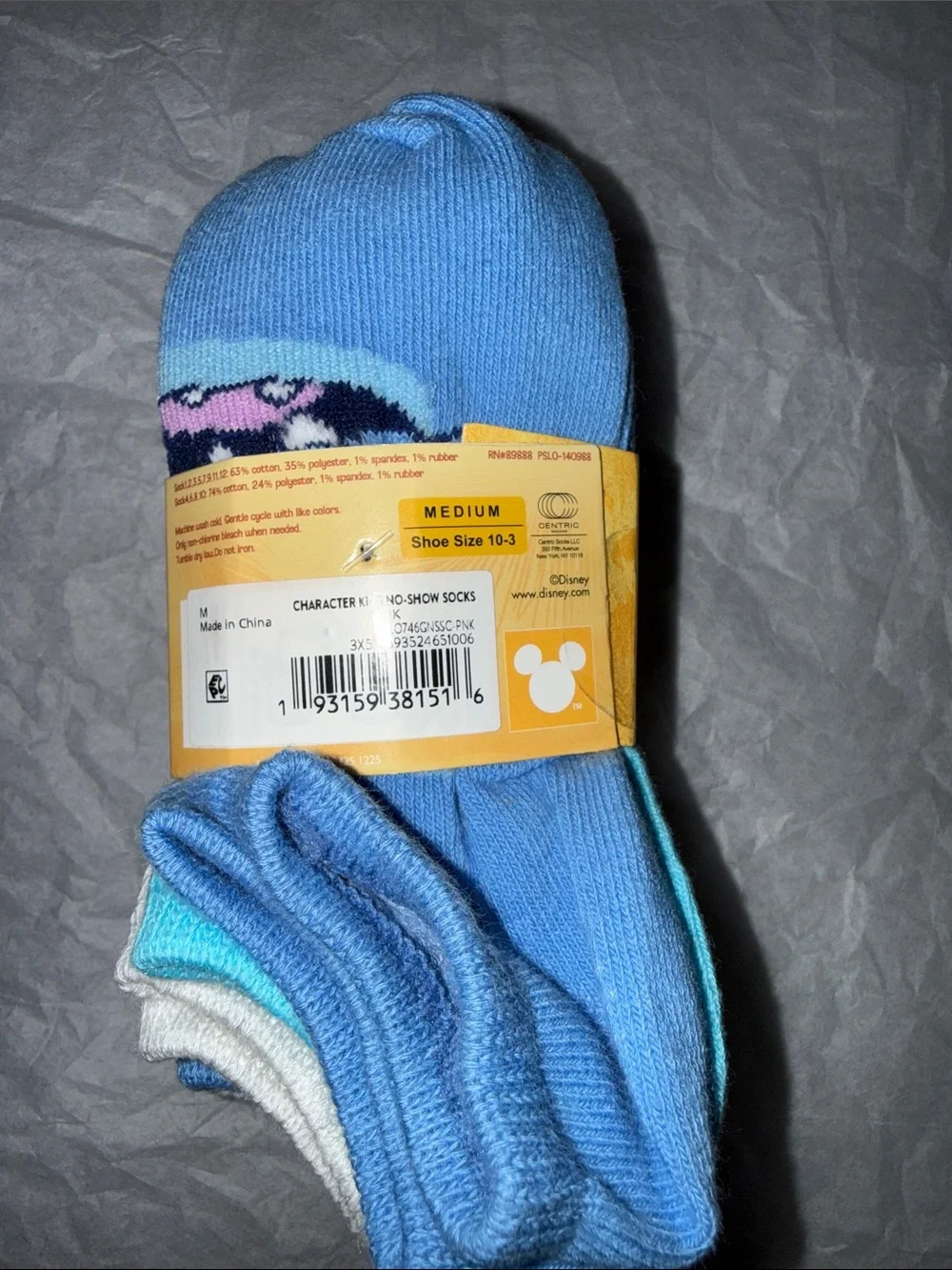Disney Stitch No-Show Athletic Socks - 12 Pack